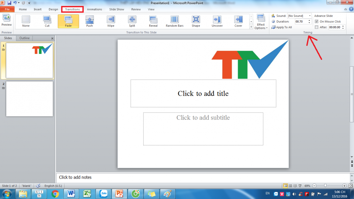 THIẾT LẬP HIỆU ỨNG CHUYỂN SLIDE TRONG POWERPOINT