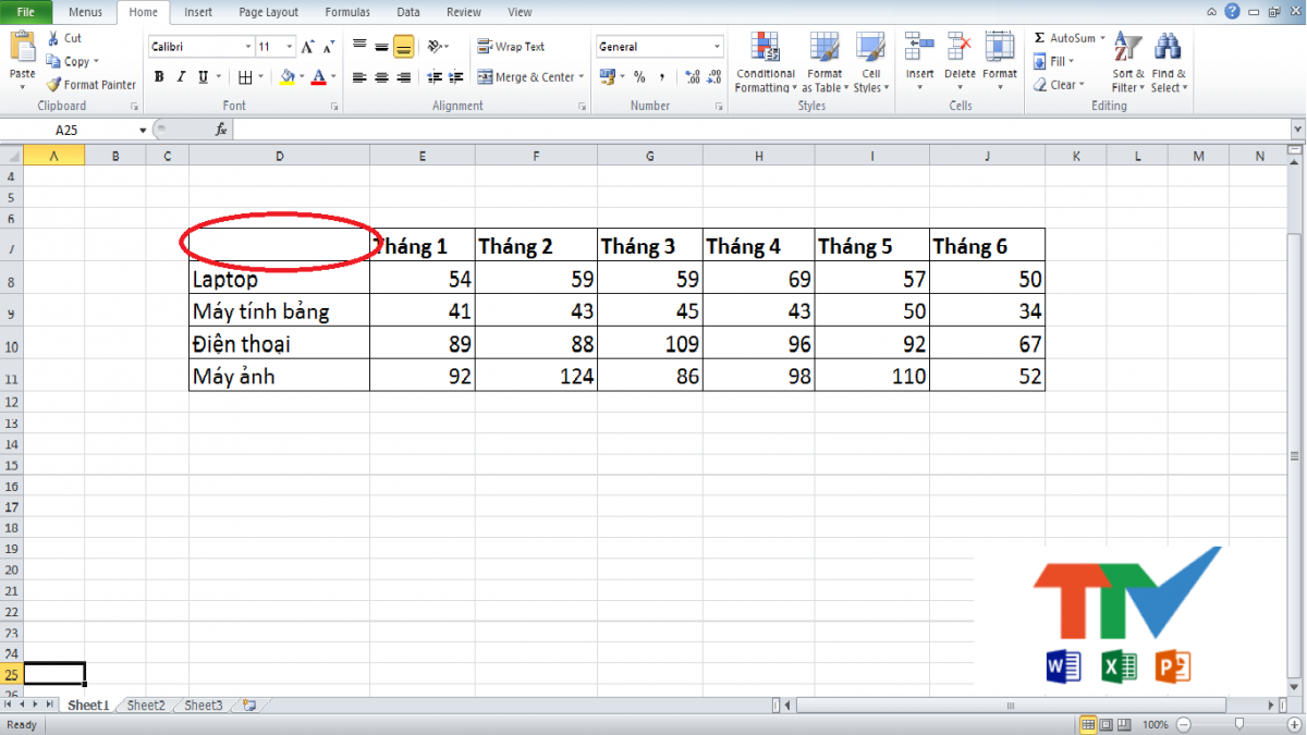 chèn dấu gạch chéo vào ô Excel