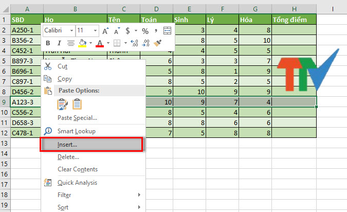 Sửa Lỗi Không Chèn Được Dòng Hoặc Cột Trong Excel