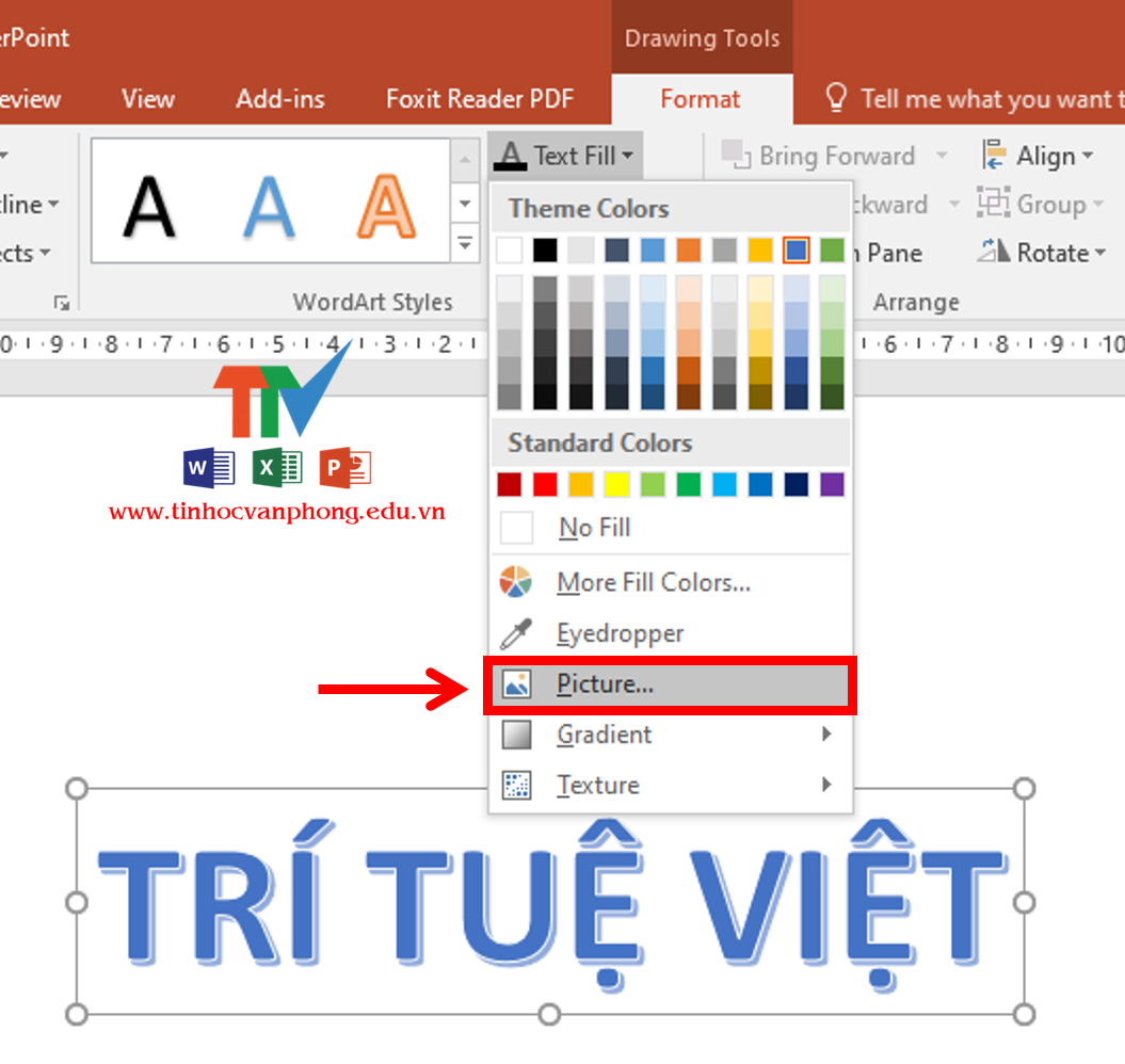 Hướng dẫn cách viết chữ lên ảnh trong PowerPoint  HedieuhanhCom