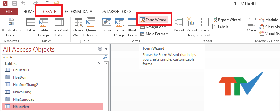 Tạo Form Trong Access